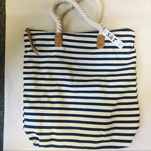 New! Summer & Rose Navy Stripe Tote